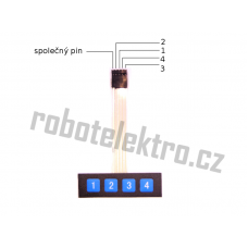 Klávesnice 1x4 tlačítka, fóliová